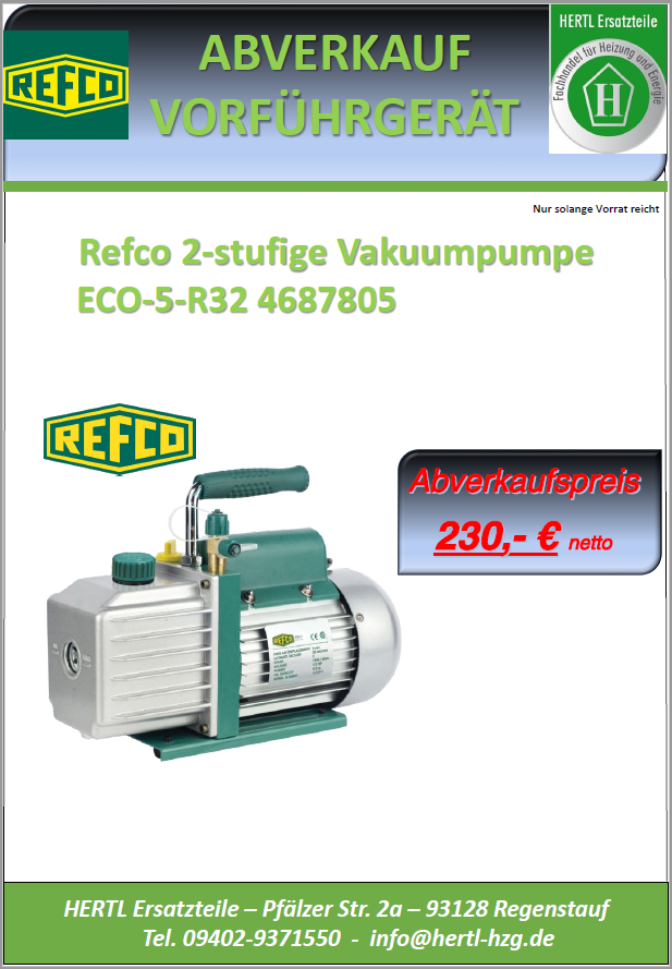 Refco Vakuumpumpe Hertl Ersatzteile